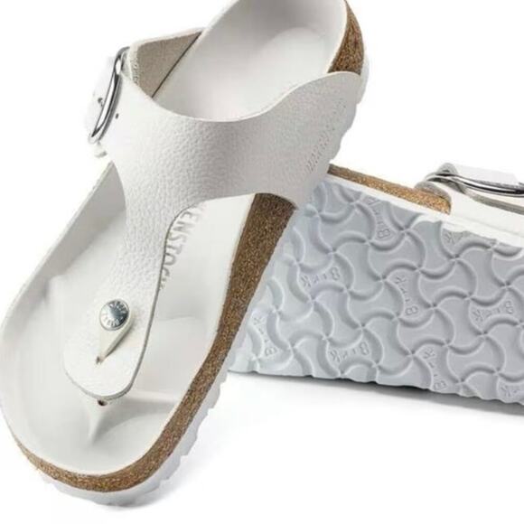 Birkenstock Shoes - Birkenstock Gizeh Big Buckle White Leather Sandals Women’s 37 6 Narrow NEW~NWT